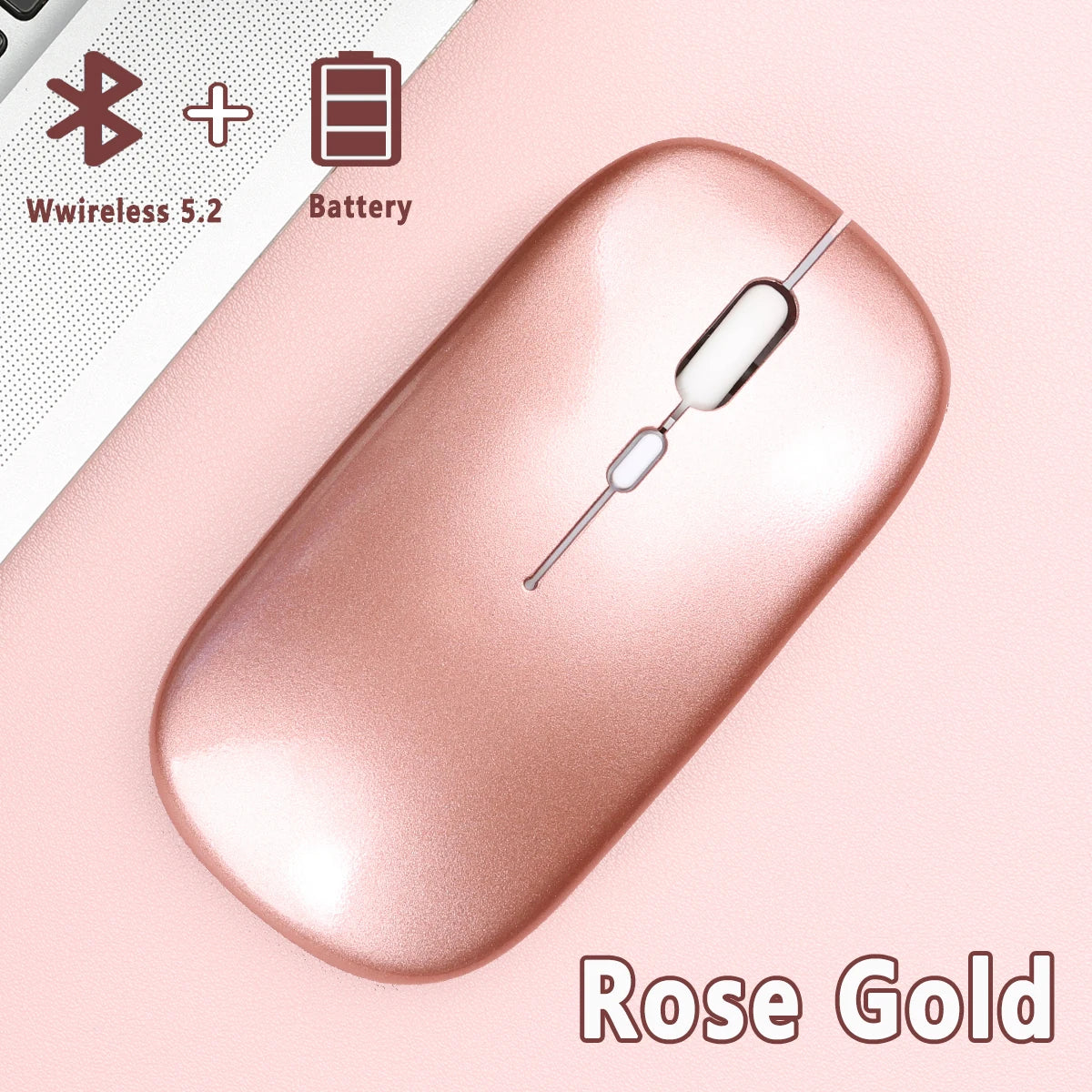 Bluetooth-compatible Mouse Wireless Mouse Silent Computer Mice Portable for Laptop iPad Air Pro Tablet Working Gaming Mouse