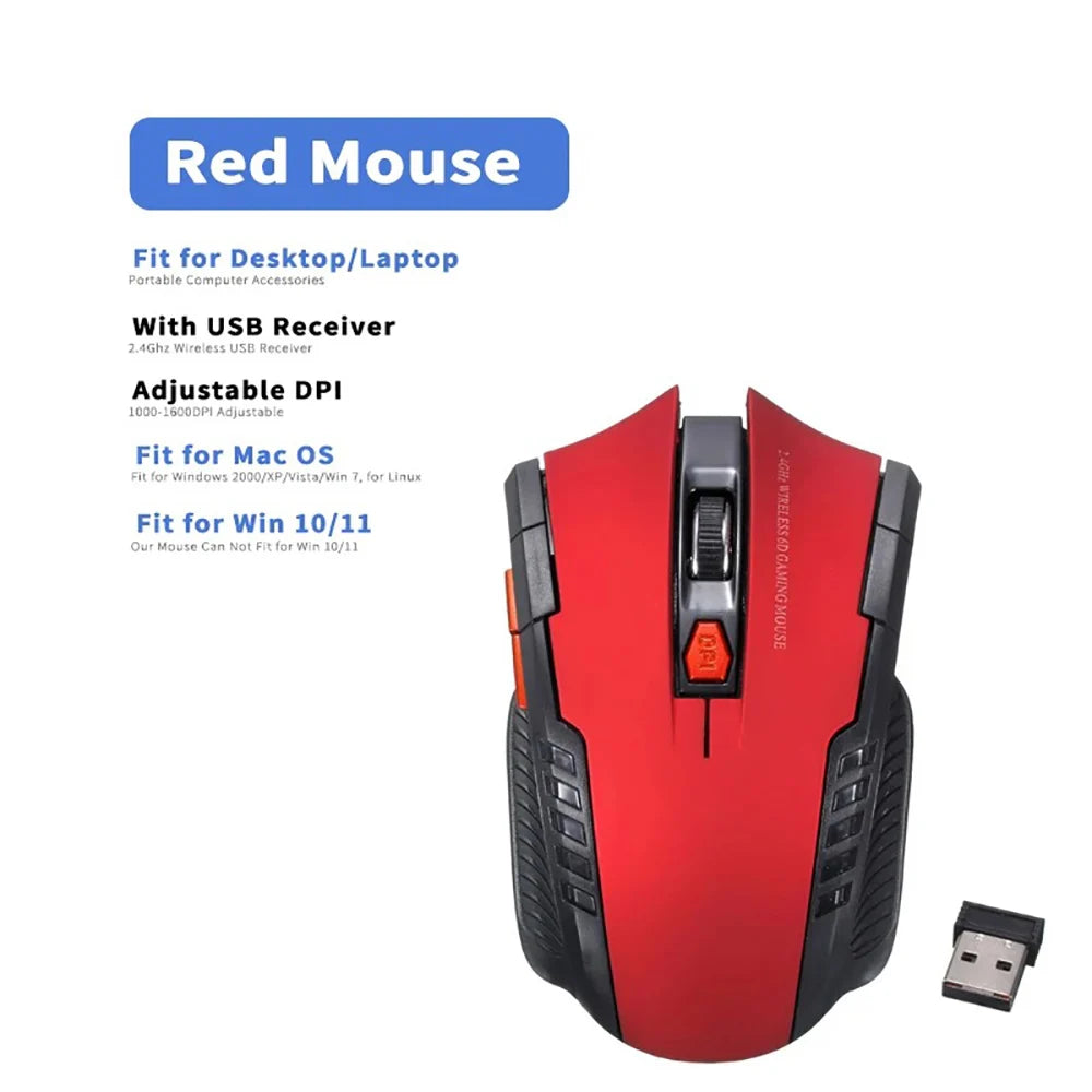 2.4GHz Wireless Mouse Optical Mice Mouse Gaming with USB Receiver Gamer 2000DPI 6 Buttons Mouse For Computer Laptop Accessories