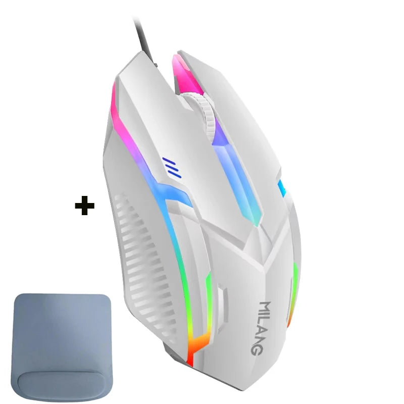 RGB Backlight 3-Keys Wired Gaming Mouse,USB Ergonomic Design PC Computer Mouse For Windows Laptop Desktop Gamer/Student Office