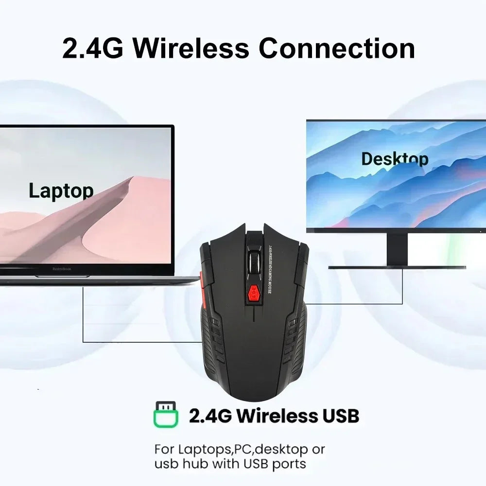 USB Receiver Wireless Mouse 2.4G 6 Buttons Professional Optical Wireless Mouses USB Right Scroll Mice for Laptop PC Gamer