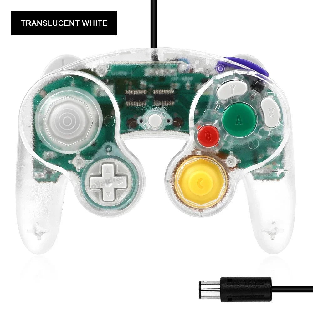 8 Colors Transparent For NGC Wired Game Controller For GameCube NGC Classic Joystick Retro Game Handle Wired Gamepads