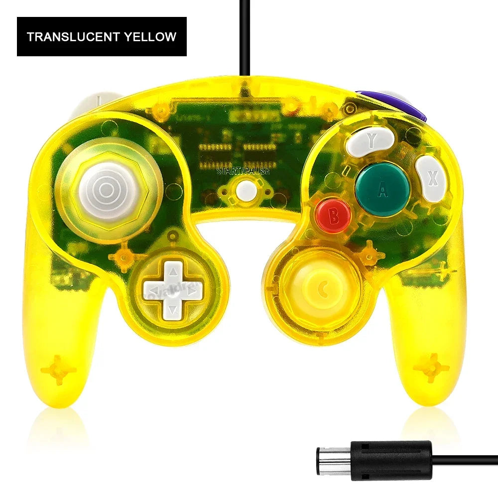8 Colors Transparent For NGC Wired Game Controller For GameCube NGC Classic Joystick Retro Game Handle Wired Gamepads