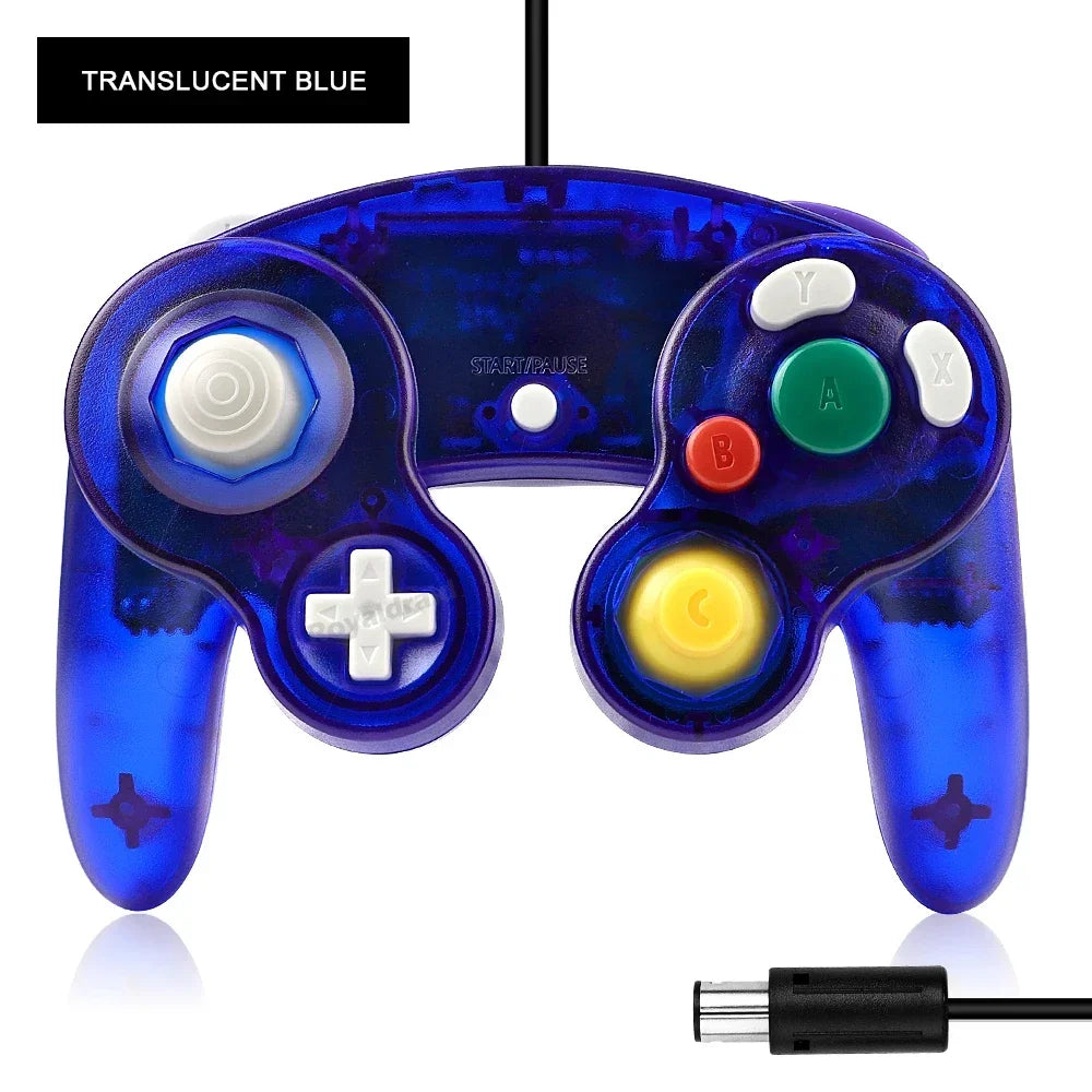 8 Colors Transparent For NGC Wired Game Controller For GameCube NGC Classic Joystick Retro Game Handle Wired Gamepads