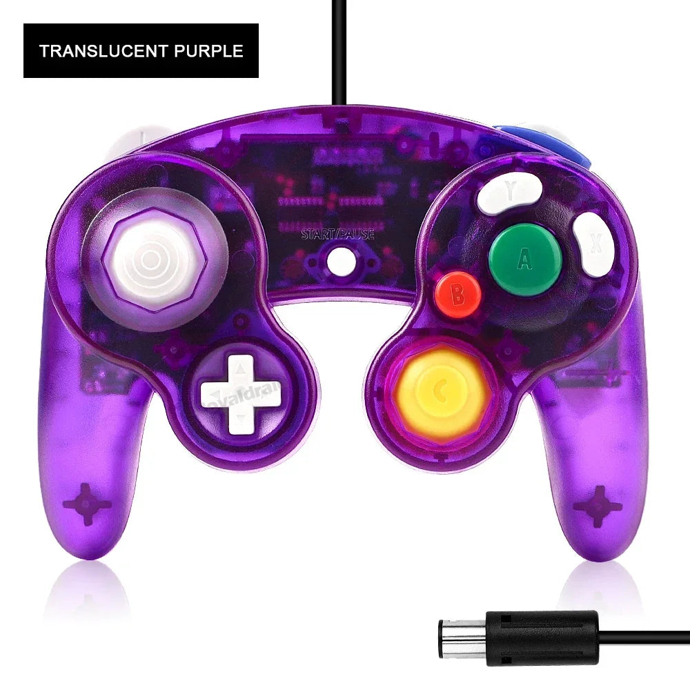 8 Colors Transparent For NGC Wired Game Controller For GameCube NGC Classic Joystick Retro Game Handle Wired Gamepads