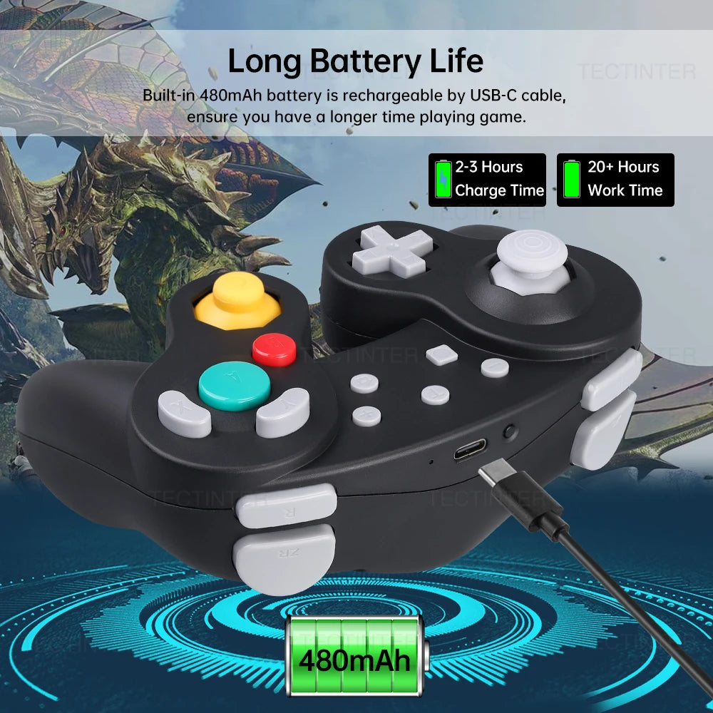 Support Bluetooth GC Wireless Controller for Switch1/2 Gamecube Compatible with Nintendo Switch/Lite Gamepad for pc joystick