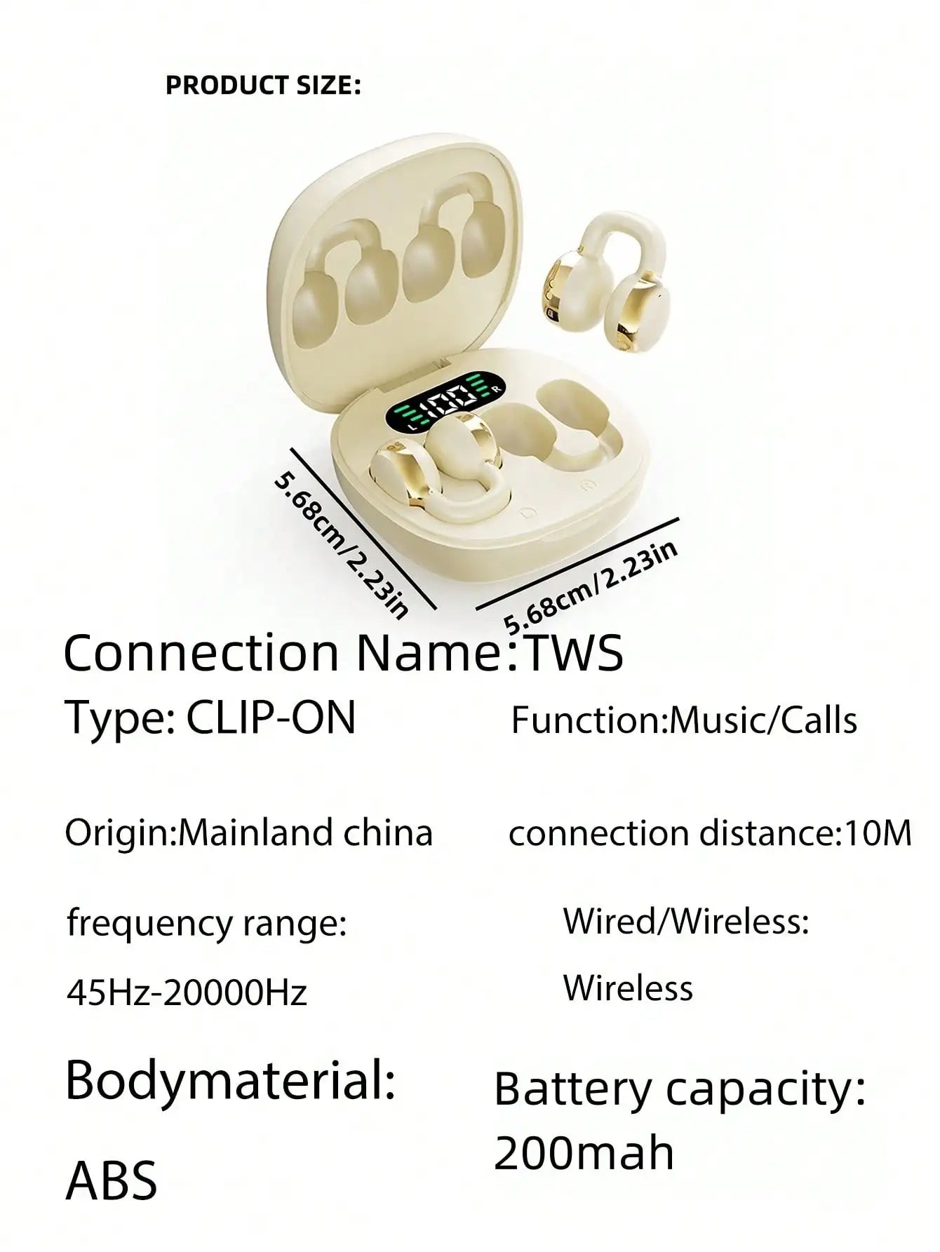 Comfort TWS Bluetooth Wireless Earbuds, HiFi Stereo Surround & HD Call Mic, Universal for iPhone Android, Ideal for Game Office Business & Gift