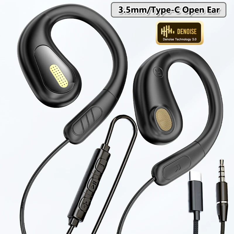 3.5mm Not-in Ear Headphones TP-C Wired Open Ear Sports Gaming H...