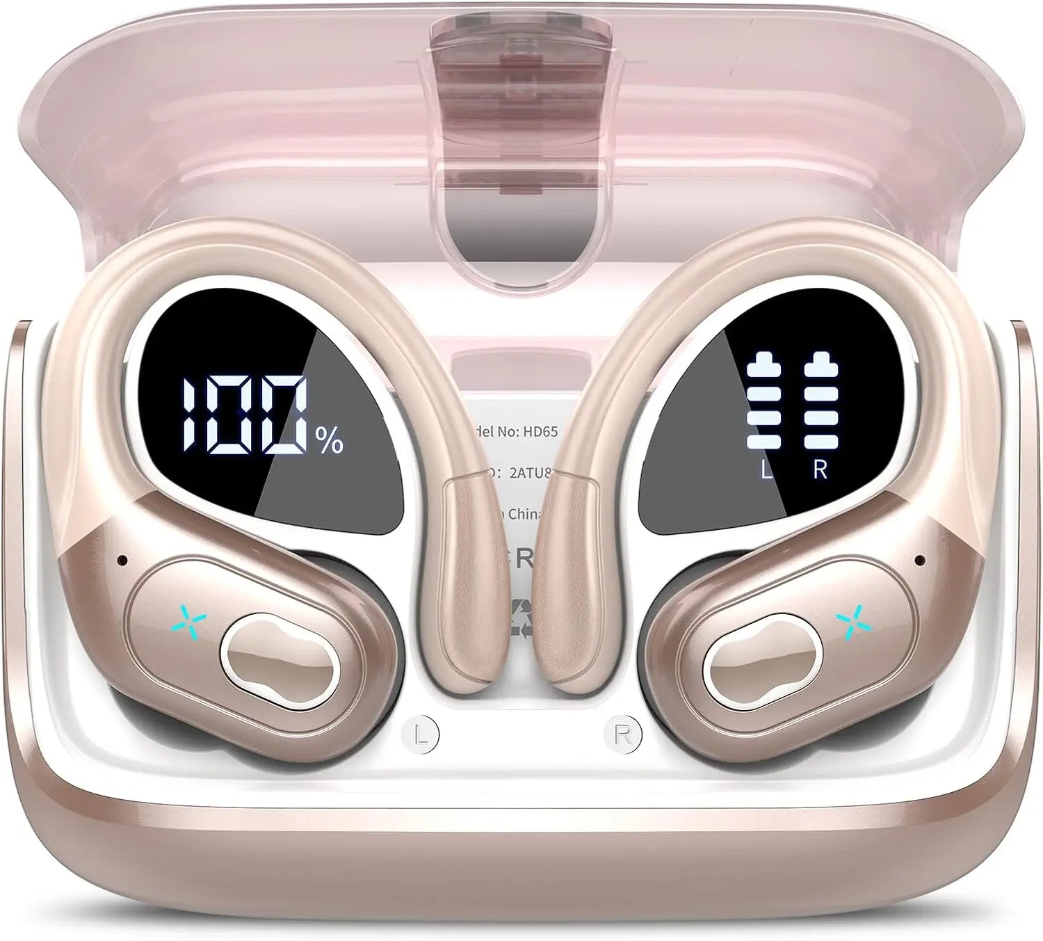 AI Translation Earbuds 3-in-1 Bluetooth 5.4 With 6 Translation Modes, Translators Headphones With APP, Rose Gold