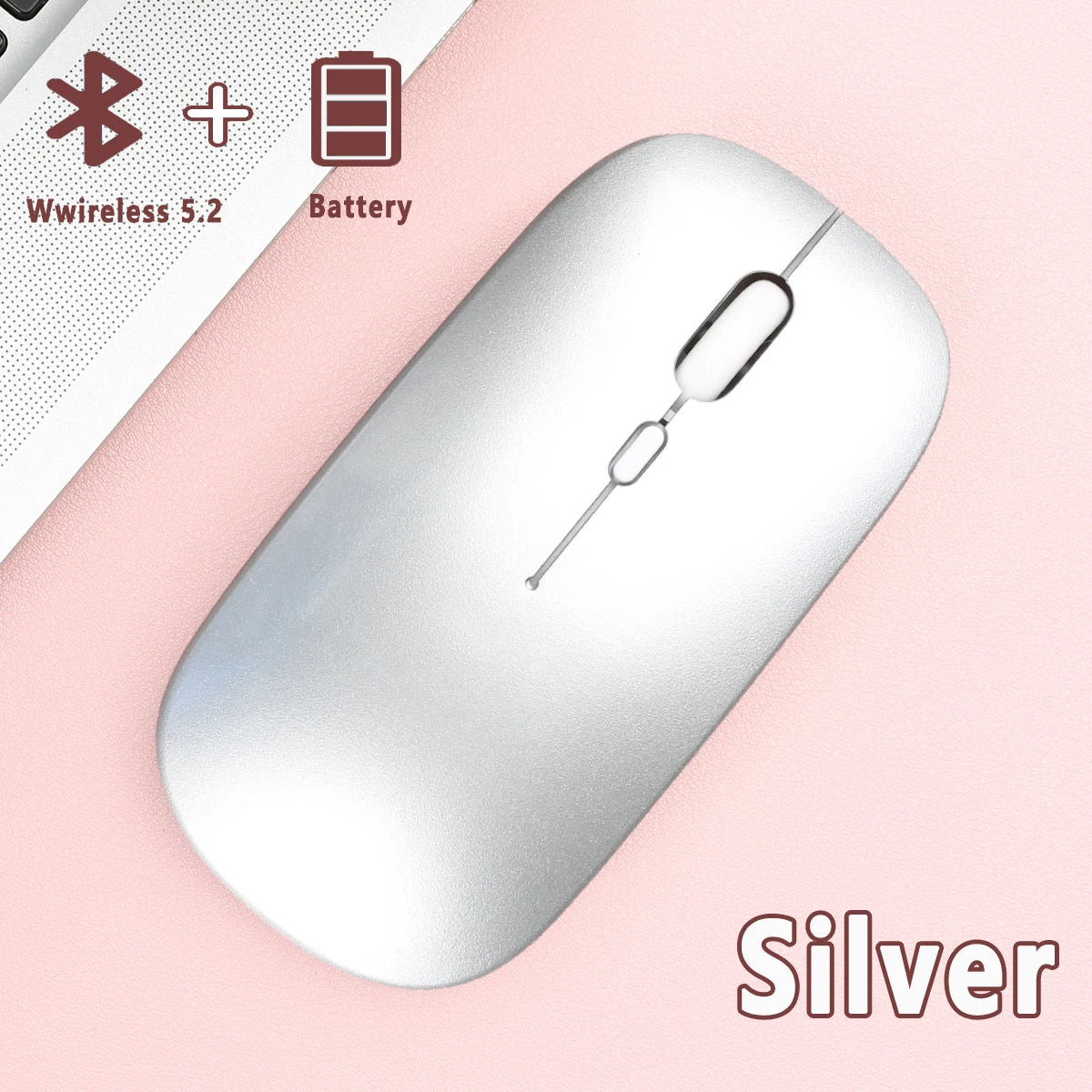 Bluetooth-compatible Mouse Wireless Mouse Silent Computer Mice Portable for Laptop iPad Air Pro Tablet Working Gaming Mouse