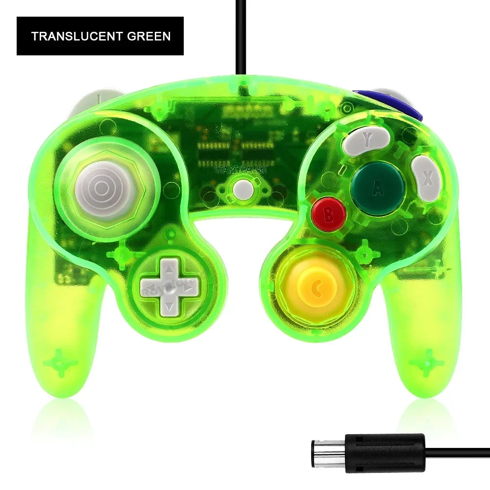 8 Colors Transparent For NGC Wired Game Controller For GameCube NGC Classic Joystick Retro Game Handle Wired Gamepads