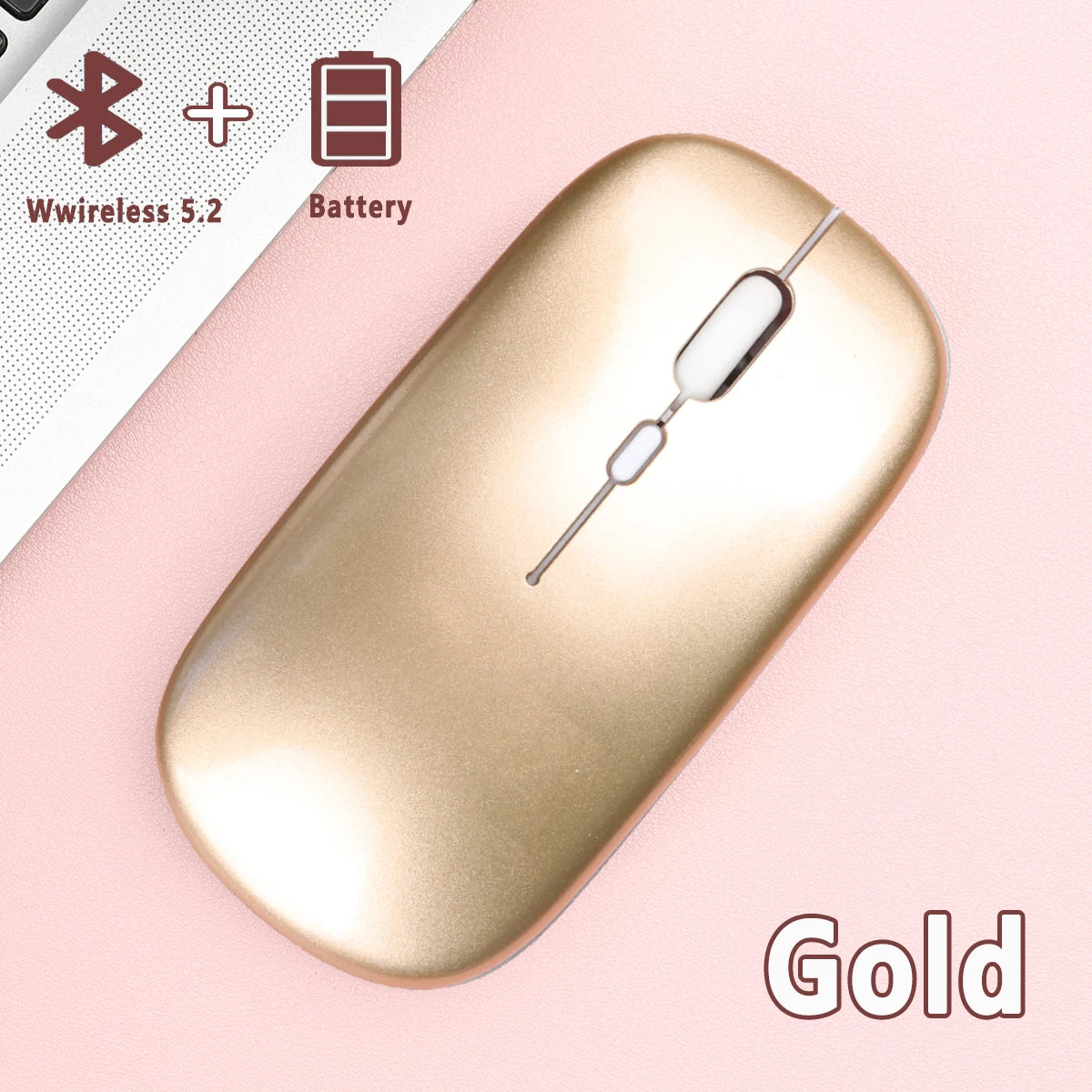 Bluetooth-compatible Mouse Wireless Mouse Silent Computer Mice Portable for Laptop iPad Air Pro Tablet Working Gaming Mouse