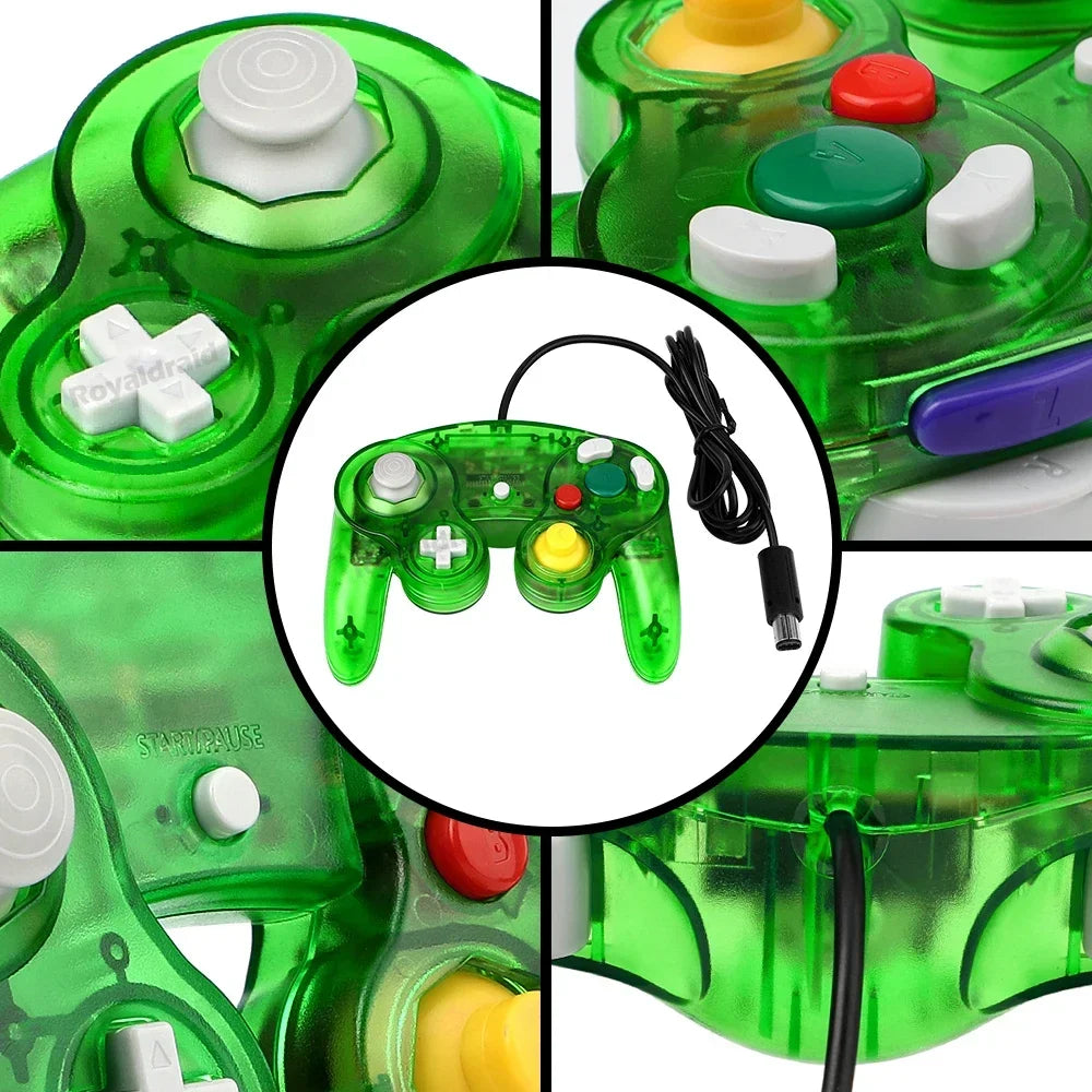 8 Colors Transparent For NGC Wired Game Controller For GameCube NGC Classic Joystick Retro Game Handle Wired Gamepads