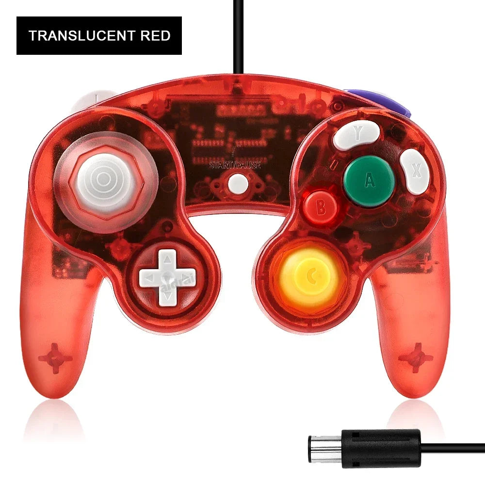 8 Colors Transparent For NGC Wired Game Controller For GameCube NGC Classic Joystick Retro Game Handle Wired Gamepads