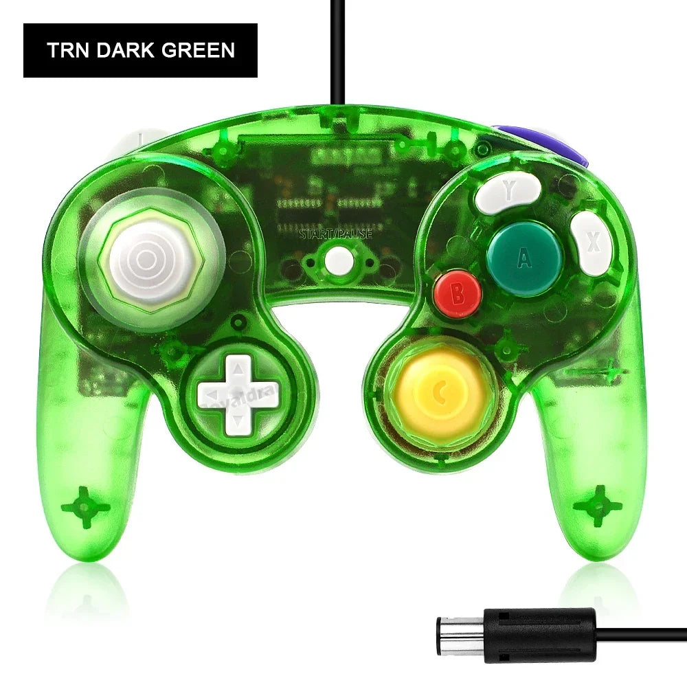 8 Colors Transparent For NGC Wired Game Controller For GameCube NGC Classic Joystick Retro Game Handle Wired Gamepads