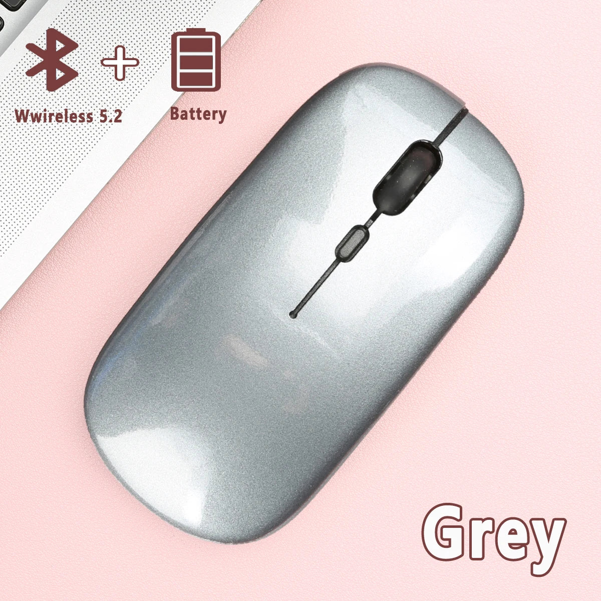 Bluetooth-compatible Mouse Wireless Mouse Silent Computer Mice Portable for Laptop iPad Air Pro Tablet Working Gaming Mouse