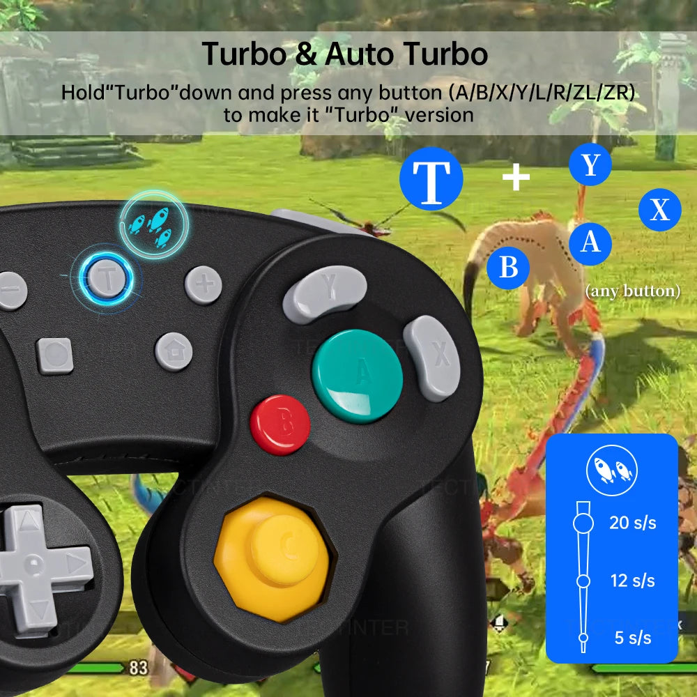 Support Bluetooth GC Wireless Controller for Switch1/2 Gamecube Compatible with Nintendo Switch/Lite Gamepad for pc joystick