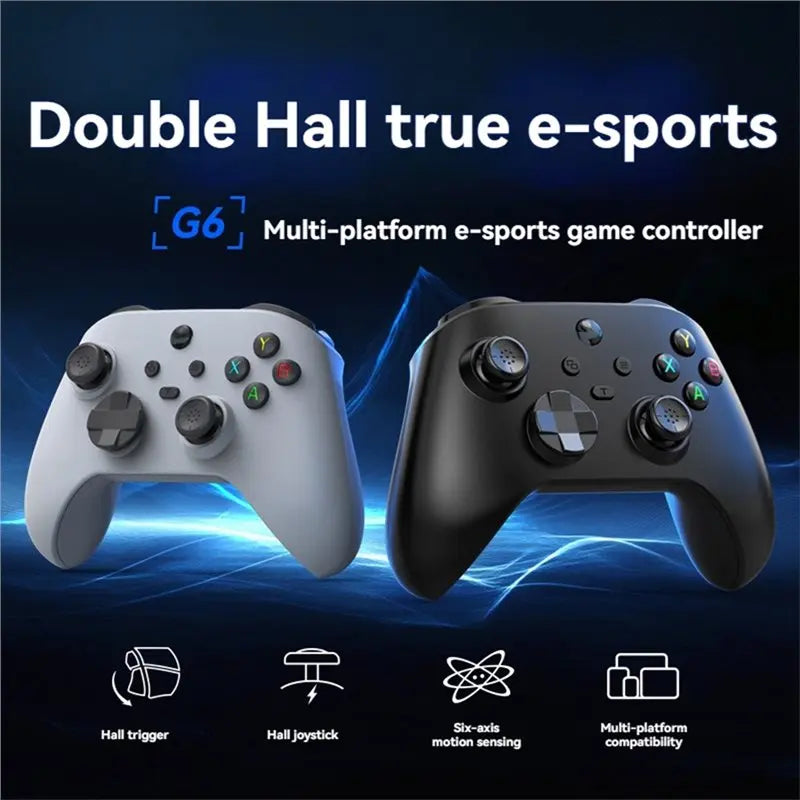 G6 Bluetooth Game Controller Dual Hall Effect Controller For IOS/Android/PC/Switch With Receiver Wireless Gamepad